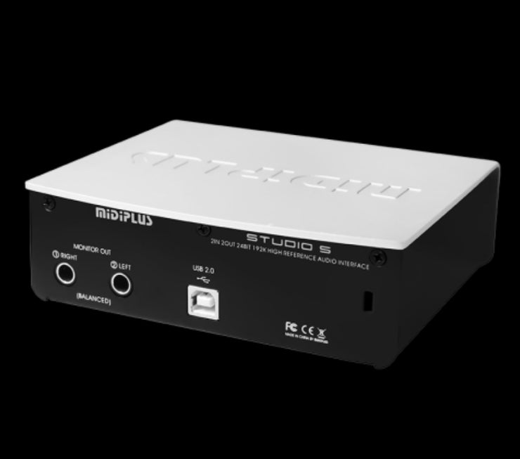 MidiPlus - Studio S - Audio Interface with High Quality Phantom Mic Power Amplifier and 24 bit/192kHz High Precision Sampling (In Stock)