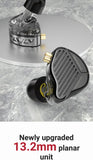 KZ Acoustics - KZ PR1 Pro - Planar Magnetic 13,2mm Driver Earphones - (Black) (No Mic) (In Stock)