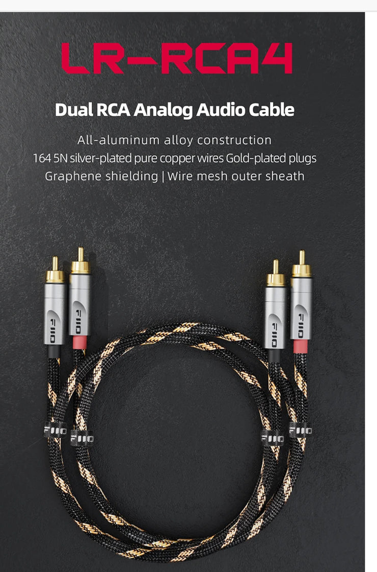 FiiO LR-RCA4L - Twin RCA to RCA Audio Cable 1.5m (In Stock)