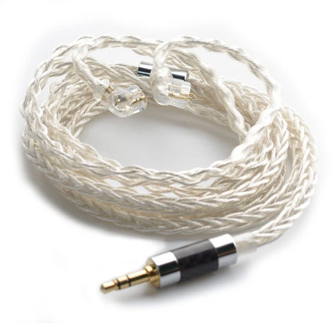 KZ Acoustics - KZ 89-7 Headphone Cord 1064 Cores 8-Strand Thickened Silver-Plated Upgrade Cable (In Stock)