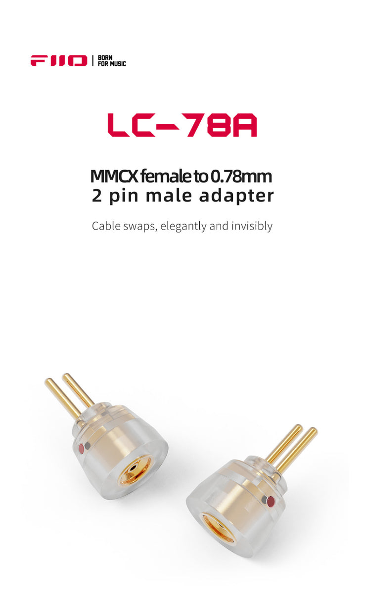 FiiO - LC78A - 2 Pin (0.78) Male Adapter (female MMCX) for Earphones (In Stock) nbb