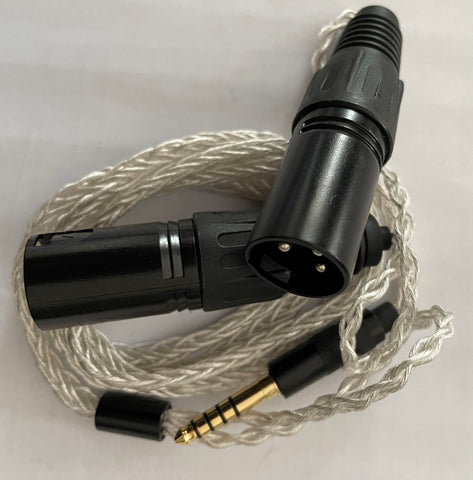 Pirole Audio - 4.4mm to 2 x 3 PIN male XLR balanced cable - for connection to HiFi and Active Speakers - 1.0m length (In Stock)