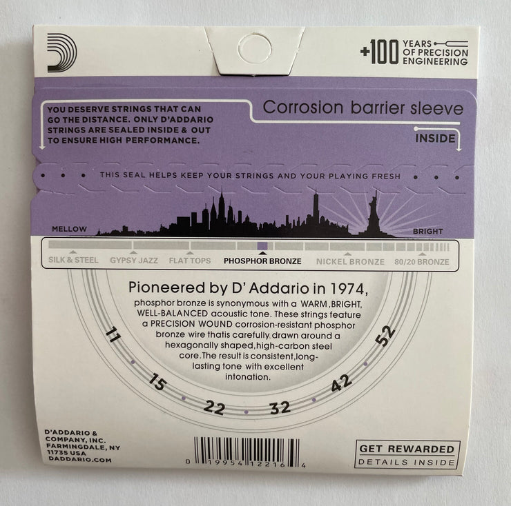 D'Addario - EJ26 - Custom Light Gauge (0.011-0.052) - Acoustic Guitar Strings (In Stock)(bobb)