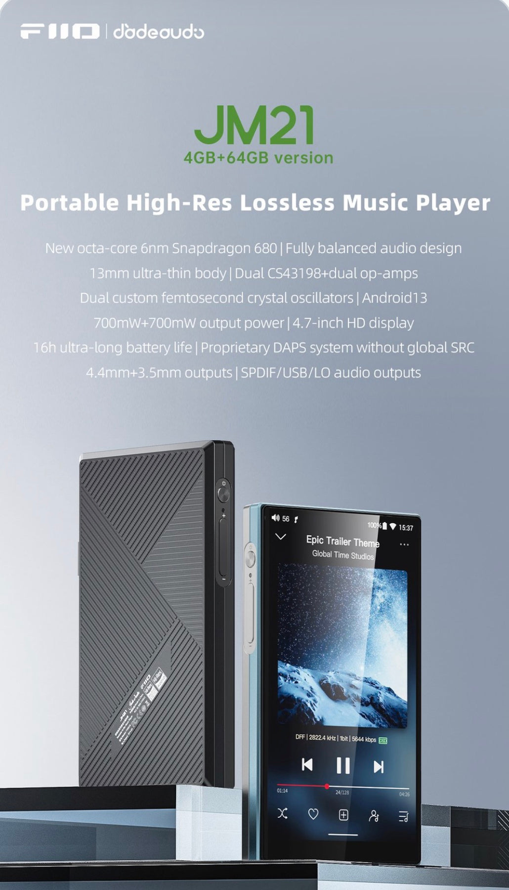 FiiO - JM21 - Jade Audio - Hi-Res DAP (Black) (In Stock)) – C-Plan