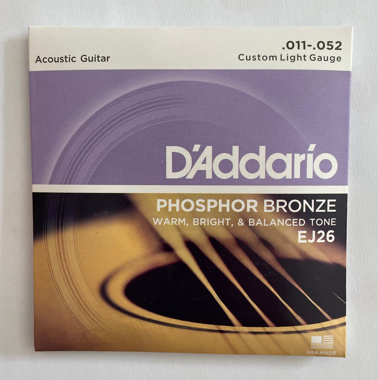 D'Addario - EJ26 - Custom Light Gauge (0.011-0.052) - Acoustic Guitar Strings (In Stock)(bobb)