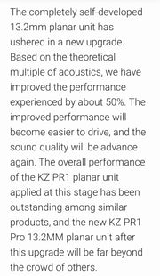 KZ Acoustics - KZ PR1 Pro - Planar Magnetic 13,2mm Driver Earphones - (Black) (No Mic)(In Stock)