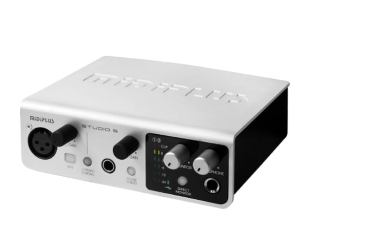 MidiPlus - Studio S - Audio Interface with High Quality Phantom Mic Power Amplifier and 24 bit/192kHz High Precision Sampling (In Stock)
