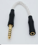 Pirole Audio - 4.4mm balanced to 3.5mm silver stereo cable adapter (In Stock)
