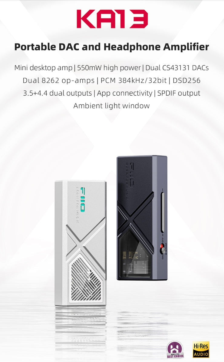 FiiO - KA13 - (Free Shipping) Portable DAC and Headphone Amplifier (New Release) (Black) (In Stock)(Specials)
