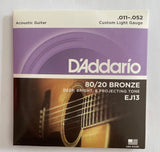 D'Addario - EJ13 - Custom Light Gauge (0.011-0.052) - Acoustic Guitar Strings (In Stock)