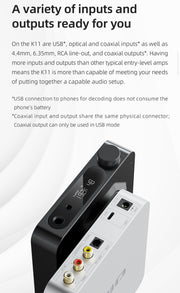 FiiO K11 - Headphone DAC & Amplifier for Home Audio - Black (In Stock) (Specials)