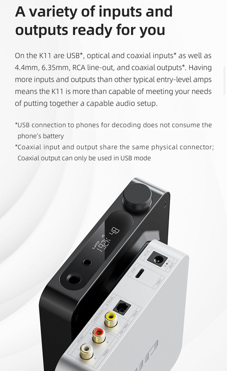 FiiO K11 - Headphone DAC & Amplifier for Home Audio - Black (In Stock) (Specials)