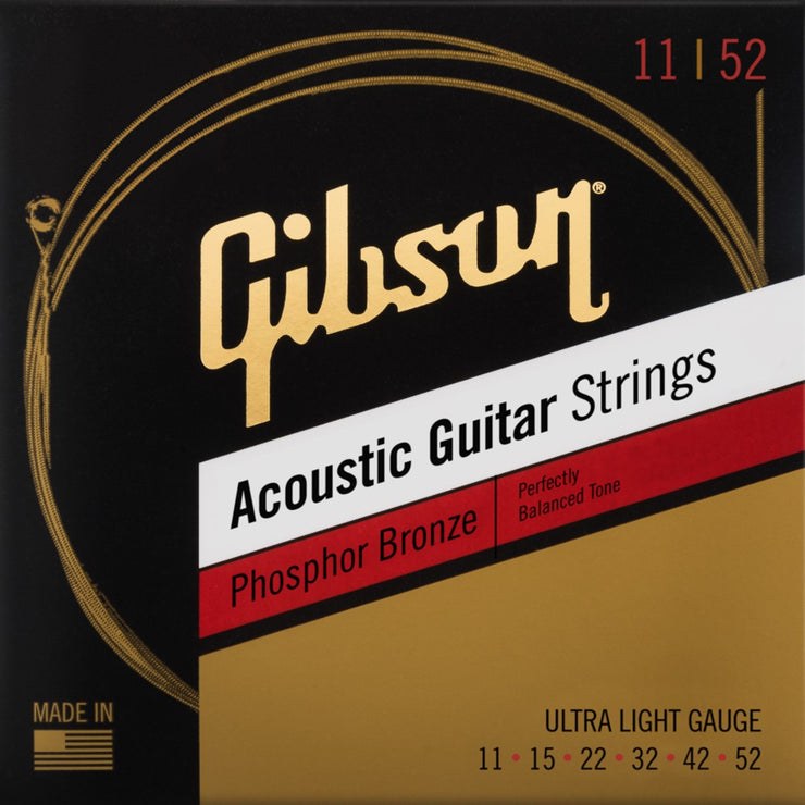 Gibson - SAG-PB11 Phosphor Bronze Acoustic Guitar Strings (Ultra Light) - (In Stock)