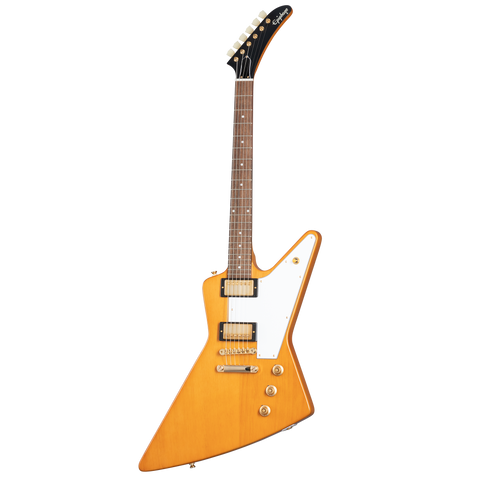 Epiphone - 1958 Korina Explorer (White Pickguard), Aged Natural with Hard Case (In Stock)
