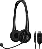 Monacor - BH-010USB- Stereo Headphones with Electret Boom Microphone (In Stock)