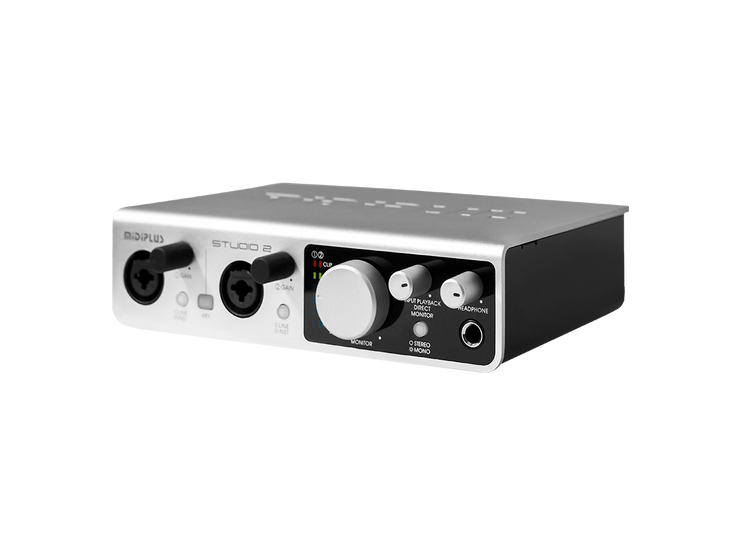 MidiPlus - Studio 2 - Audio Interface with High Quality Phantom Mic Power Amplifier and 24 bit/192kHz High Precision Sampling (bobb)