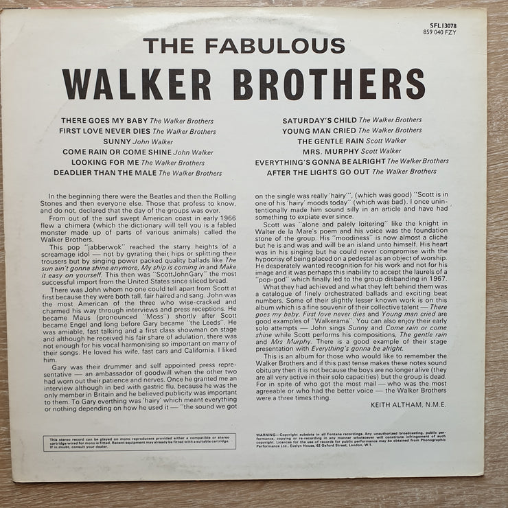 The Walker Brothers ‎– The Fabulous Walker Brothers - Vinyl LP Record - Opened  - Very-Good+ Quality (VG+) - C-Plan Audio