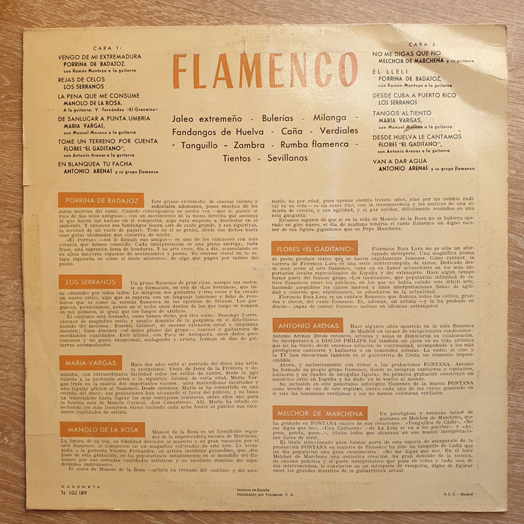 Flamenco - Vinyl LP Record - Opened  - Very-Good Quality (VG) - C-Plan Audio