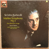 Gustav Mahler / Dame Janet Baker, Sir John Barbirolli, New Philharmonia Orchestra ‎– Symphony No. 5 / Five Rückert Songs - Vinyl Record - Very-Good+ Quality (VG+) - C-Plan Audio