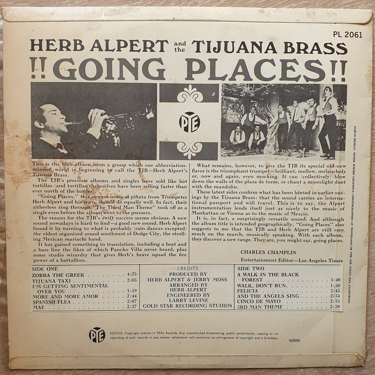 Herb Alpert & Tijuana Brass - Going Places  - Vinyl LP - Opened  - Very-Good+ Quality (VG+) - C-Plan Audio