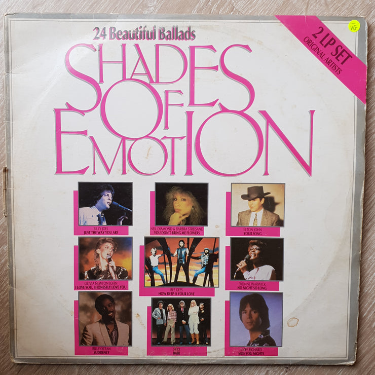 Various - Shades of Emotion - Original Artists - 24 Beautifiul Ballads - Double - Vinyl LP Record - Opened  - Very-Good- Quality (VG-) - C-Plan Audio