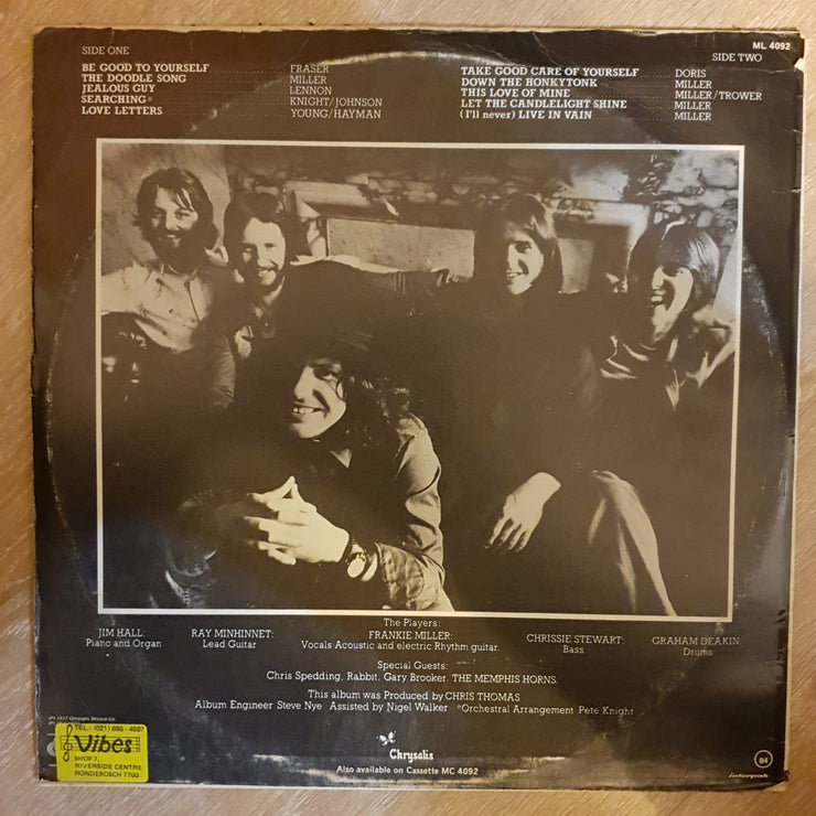 Frankie Miller ‎– Full House -  Vinyl LP Record - Very-Good+ Quality (VG+) - C-Plan Audio