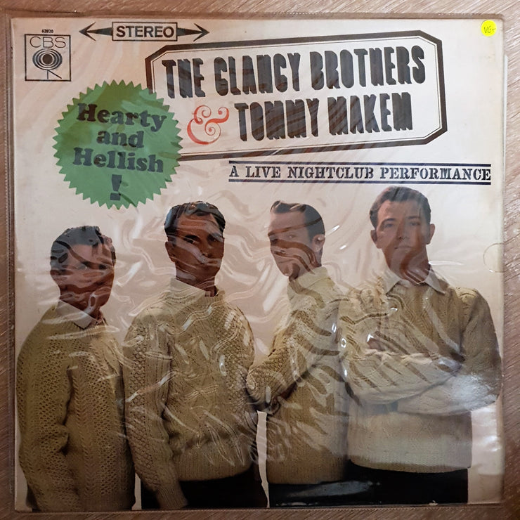 The Clancy Brothers & Tommy Makem ‎– Hearty And Hellish - A Live Nightclub Performance - Vinyl LP Record - Very-Good+ Quality (VG+) - C-Plan Audio