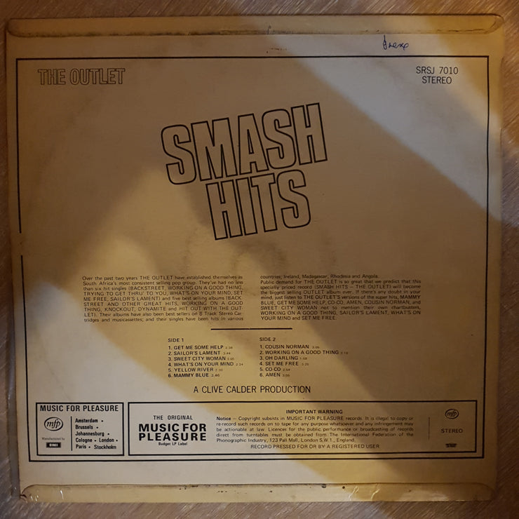 The Outlet - Smash Hits - Vinyl LP Record - Opened  - Fair Quality (F) - C-Plan Audio