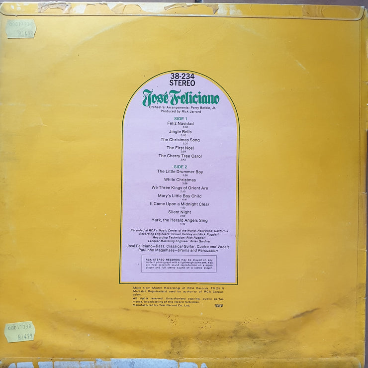 José Feliciano ‎– José Feliciano ‎– Vinyl Record - Very-Good+ Quality (VG+) - C-Plan Audio