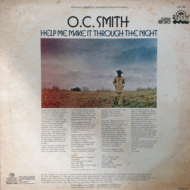 O.C. Smith ‎– Help Me Make It Through The Night - Vinyl LP Record - Opened  - Very-Good Quality (VG) - C-Plan Audio
