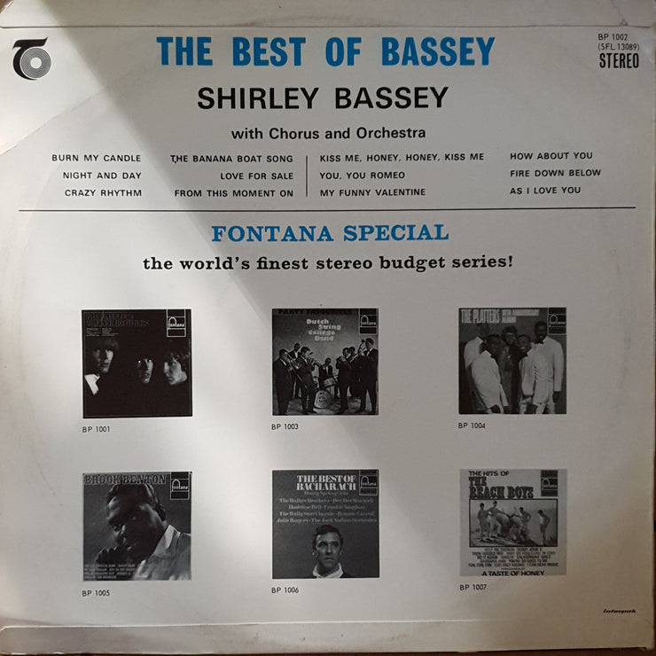 Shirley Bassey - The Best of Bassey -  Vinyl LP Record - Very-Good+ Quality (VG+) - C-Plan Audio