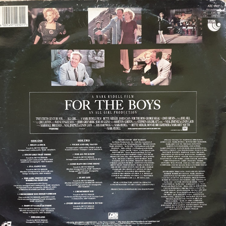 Bette Midler ‎– For The Boys - Music From The Motion Picture -  Vinyl LP Record - Very-Good+ Quality (VG+) - C-Plan Audio