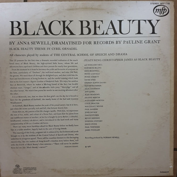 Anna Sewell Dramatised For Records By Pauline Grant ‎– Anna Sewell's Immortal Black Beauty - Vinyl Record - Opened  - Very-Good Quality (VG) - C-Plan Audio