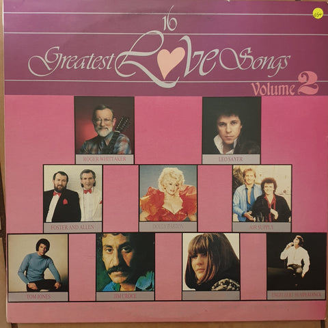 16 Greatest Love Songs - Vol 2 - Original Artists -  Vinyl LP Record - Very-Good+ Quality (VG+) - C-Plan Audio