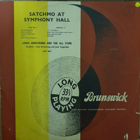 Louis Armstrong - Satchmo At Symphony Hall - Record 1  - Vinyl LP Record - Opened  - Very-Good- Quality (VG-) - C-Plan Audio