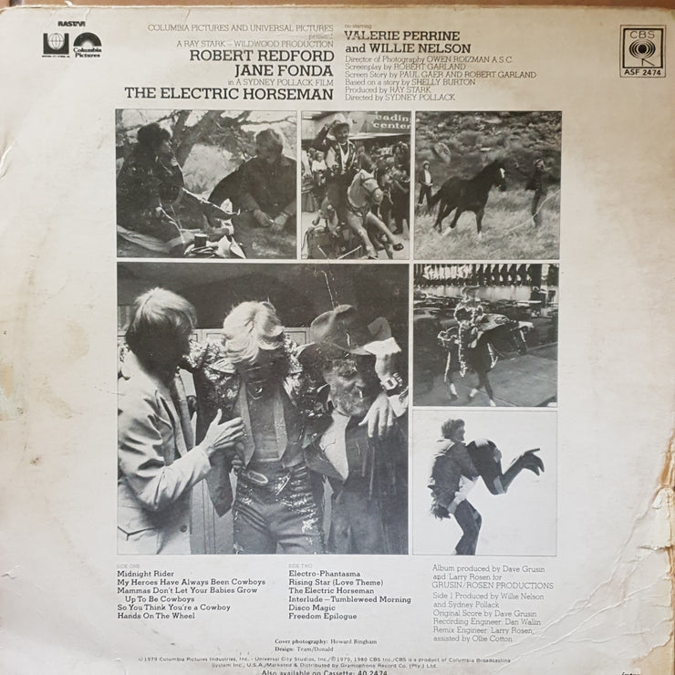 The Electric Horseman - Original Soundtrack - Willie Nelson / Dave Grusin ‎- Vinyl LP Record - Opened  - Very-Good Quality (VG) - C-Plan Audio