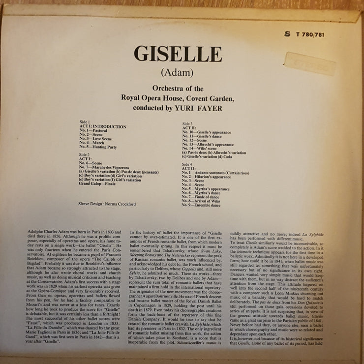 Giselle (Adam) , Royal Opera House Orchestra, Covent Garden - Under The Direction Of Yuri Fayer -  Vinyl LP Record - Very-Good+ Quality (VG+) - C-Plan Audio