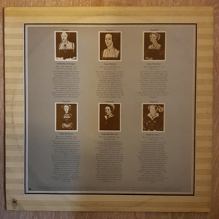 Rick Wakeman - The Six Wives Of Henry VIII -  Vinyl Record - Opened  - Very-Good- Quality (VG-) - C-Plan Audio