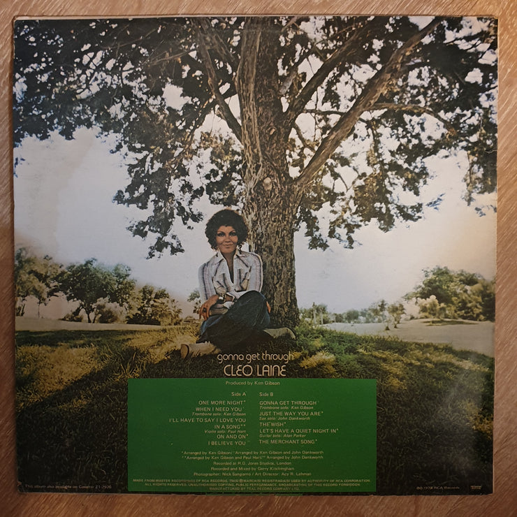 Cleo Laine - Gonna Get Through - Vinyl LP Record  - Opened  - Very-Good+ Quality (VG+) - C-Plan Audio