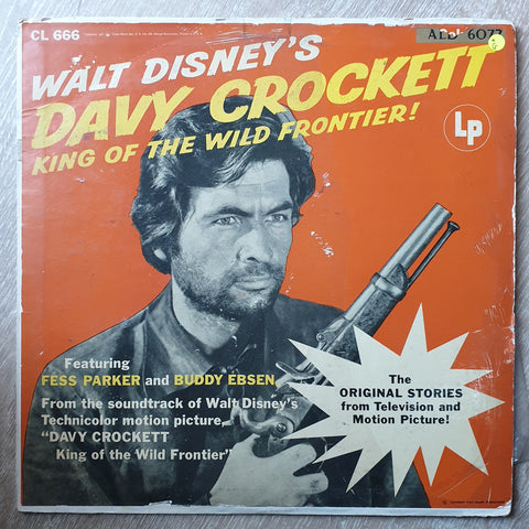 Walt Disney's - Davy Crockett - Fess Parker And Buddy Ebsen - Davy Crockett King Of The Wild Frontier - Vinyl LP Record - Opened  - Good Quality (G) - C-Plan Audio