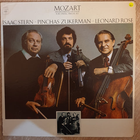 Mozart -Isaac Stern · Pinchas Zukerman · Leonard Rose - Divertimento In E-flat For String Trio, K. 563 -  Vinyl LP Record - Very-Good+ Quality (VG+) - C-Plan Audio