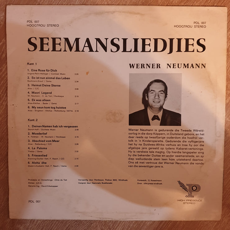 Werner Neumann - Seemansliedjies - Vinyl LP Record - Opened  - Very-Good Quality (VG) - C-Plan Audio