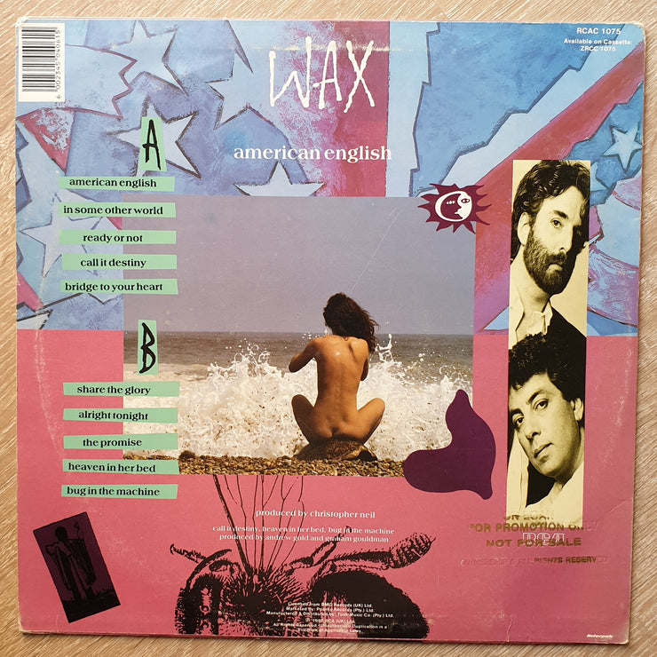 Wax – American English -  Vinyl LP Record - Very-Good+ Quality (VG+) - C-Plan Audio