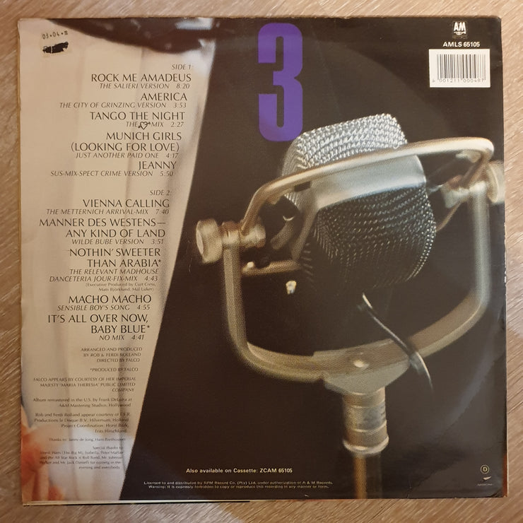 Falco ‎– 3 ‎–  Vinyl LP Record - Very-Good+ Quality (VG+) - C-Plan Audio