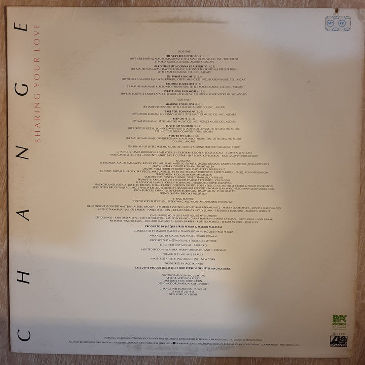 Change ‎– Sharing Your Love - Vinyl LP Record - Very-Good+ Quality (VG+) - C-Plan Audio