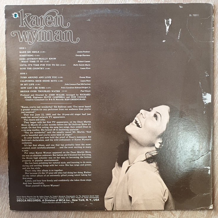 Karen Wyman ‎– Karen Wyman - Vinyl LP Record - Opened  - Very-Good+ Quality (VG+) - C-Plan Audio