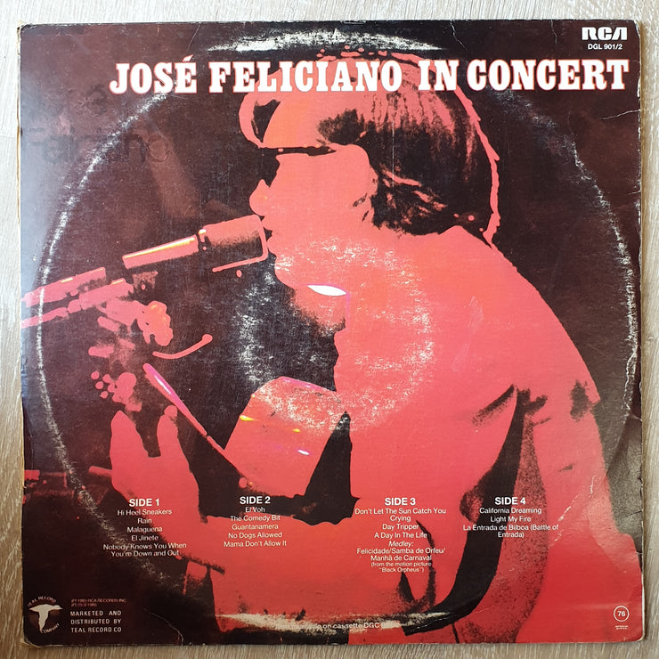 José Feliciano ‎– José Feliciano In Concert - Double Vinyl LP Record - Very-Good+ Quality (VG+) - C-Plan Audio