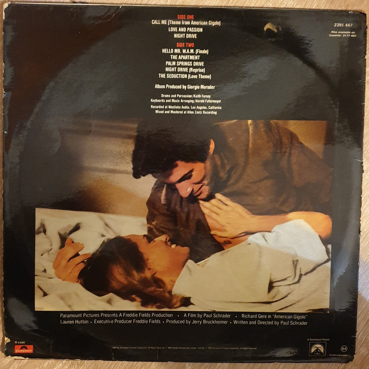 American Gigolo (Original Soundtrack Recording) - Giorgio Moroder ‎– (Blondie - Call Me)  - Vinyl LP - Opened  - Very-Good- Quality (VG-) - C-Plan Audio