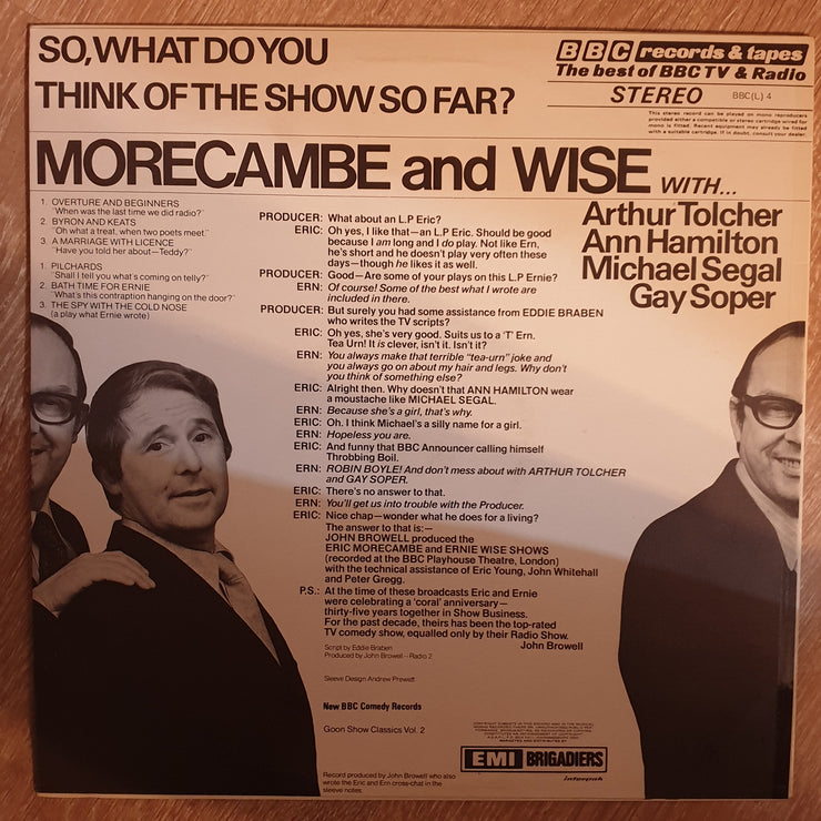 Morecambe & Wise ‎– So, What Do You Think Of The Show So Far? – Vinyl Record - Very-Good+ Quality (VG+) - C-Plan Audio