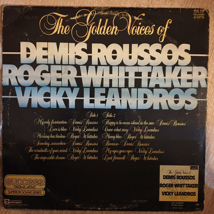 Demis Roussos, Roger Whittaker, Vicky Leandros ‎– The Golden Voices Of, Vol. 2  ‎– Vinyl LP Record - Opened  - Good+ Quality (G+) - C-Plan Audio